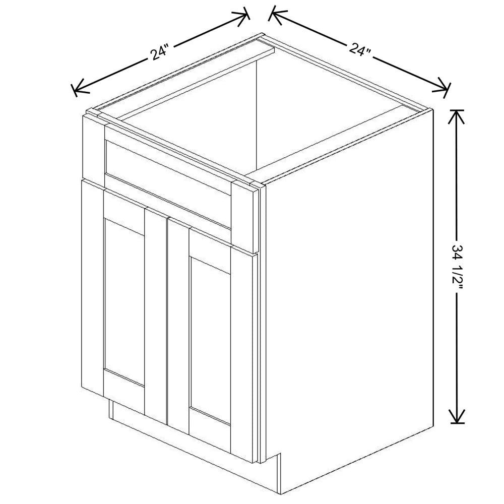 Fabuwood Allure Fusion Kona 24" W X 34 1/2" H X 24" D Double Door Sink Base Cabinet